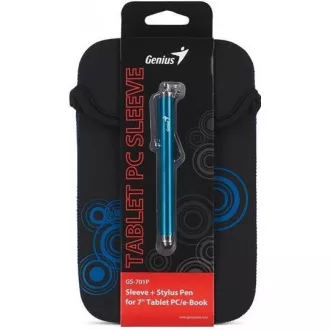 GENIUS GS-701P, bundle púzdro na 7" Tablet PC čierne + dotykové pero modré