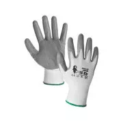 Povrstvené rukavice ABRAK, bielo-šedé, veľ. 10