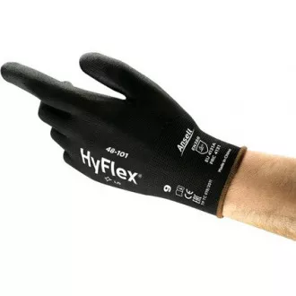 Povrstvené rukavice ANSELL HYFLEX 48-101, čierne, veľ. 08