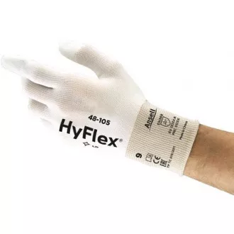 Povrstvené rukavice ANSELL HYFLEX 48-105, biele, vel. 10