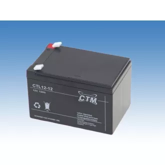 Batéria - CTM CTL 12-12L (12V/12Ah - Faston 250), životnosť 10-12 rokov