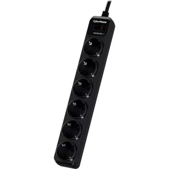 CyberPower Surge Buster™ 6 zásuviek, 1.8m, German, New CyberPower Surge Buster™ 6 zásuviek, 1.8m, German, New