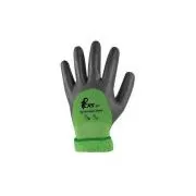 Rukavice CXS DOUBLE ROXY WINTER, zimné, máčané v nitrile, čierno-zelené, veľ. 10