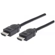 MANHATTAN kábel High Speed HDMI 4K, 3D, Male to Male, tienený, čierny, 1, 8m