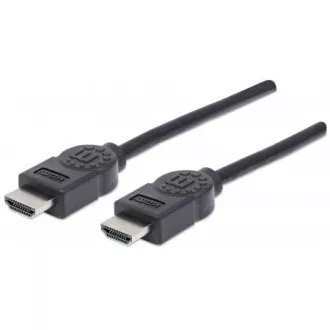 MANHATTAN kábel High Speed HDMI 4K, 3D, Male to Male, tienený, čierny, 1, 8m