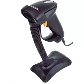 Virtuos CCD čítačka HT-310A s dlhým dosahom, USB (klávesnica/RS232), stojan, čierna