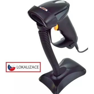 Virtuos CCD čítačka HT-310A s dlhým dosahom, USB (klávesnica/RS232), stojan, čierna