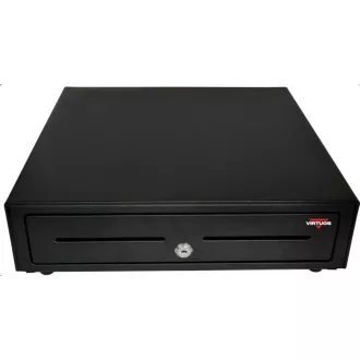 Virtuos pokladničná zásuvka S-410C - s káblom, zakladač 4/8, 9-24V, čierna