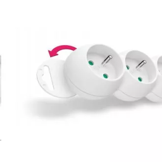 CONNECT IT predlžovací kábel 230V, 5 zásuviek, 2 m, bez vypínača (biely)