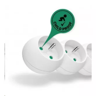 CONNECT IT predlžovací kábel 230V, 5 zásuviek, 2 m, bez vypínača (biely)