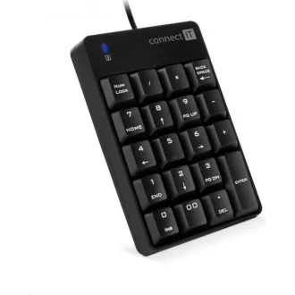 CONNECT IT NumCALC drôtová numerická klávesnica, ČIERNA
