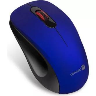 CONNECT IT "MUTE" bezdrôtová optická tichá myš, USB, (+ 1x AA batéria zadarmo), modrá