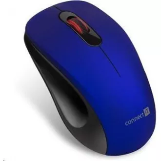 CONNECT IT "MUTE" bezdrôtová optická tichá myš, USB, (+ 1x AA batéria zadarmo), modrá