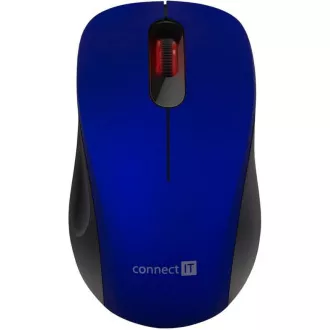 CONNECT IT "MUTE" bezdrôtová optická tichá myš, USB, (+ 1x AA batéria zadarmo), modrá