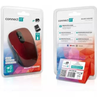 CONNECT IT "MUTE" bezdrôtová optická tichá myš, USB, (+ 1x AA batéria zadarmo), červená CONNECT IT "MUTE" bezdrôtová optická tichá myš, USB, (+ 1x AA batéria zadarmo), červená