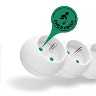 CONNECT IT predlžovací kábel 230 V, 6 zásuviek, 3 m, s vypínačom (biely)