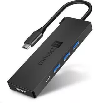 CONNECT IT USB-C húb, 5v1 (USB-C, 3x USB-A, HDMI), externý, Antracitová