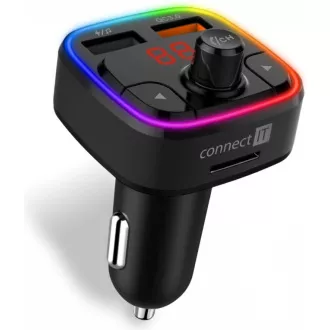 CONNECT IT CarRGB Bluetooth transmitter, 2xUSB+MicroSD, čierna