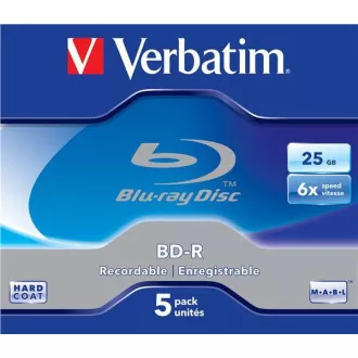 VERBATIM BD-R SL(5-pack) Blue-Ray/Jewel/6x/25GB