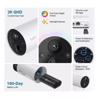 TP-Link Tapo C420 vonkajšia kamera (4MP, 2K QHD, 1440p, IR 15m, WiFi, IP65) TP-Link Tapo C420 vonkajšia kamera (4MP, 2K QHD, 1440p, IR 15m, WiFi, IP65)