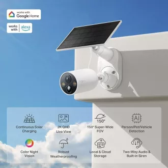TP-Link Tapo C425 KIT kamera C425 + solárny panel A201 (4MP, 2K QHD, 1440p, IR 15m, WiFi, micro SD karta, IP66) TP-Link Tapo C425 KIT kamera C425 + solárny panel A201 (4MP, 2K QHD, 1440p, IR 15m, WiFi, micro SD karta, IP66)