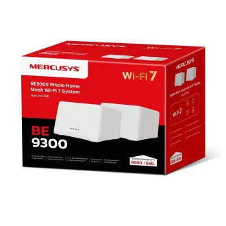 MERCUSYS Halo H47BE(2-pack) WiFi7 Mesh (BE9300, 2, 4GHz/5GHz/6GHz, 3x2, 5GbELAN/WAN)