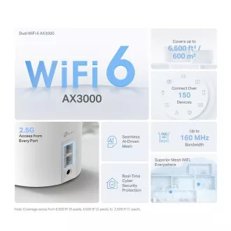 TP-Link Deco X50 Pro(3-pack) WiFi6 Mesh (AX3000, 2, 4GHz/5GHz, 2x2, 5GbELAN/WAN)