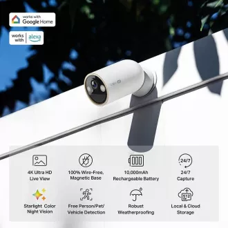 TP-Link Tapo C460 vonkajšia kamera (8MP, 4K, 2160p, IR 15m, WiFi, micro SD karta, IP66)