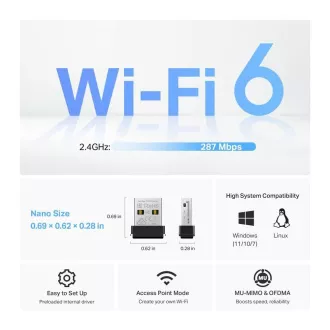 TP-Link Archer TX1U Nano WiFi6 USB adaptér (AX300, 2, 4GHz/5GHz, USB2.0)