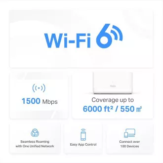 MERCUSYS Halo H60X(1-pack) WiFi6 Mesh (AX1500, 2, 4GHz/5GHz, 3xGbELAN/WAN(1xXR Unit)