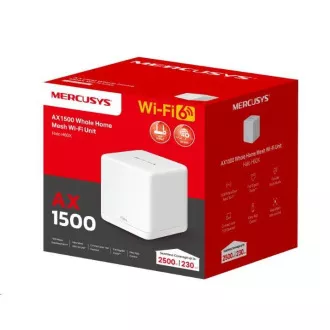MERCUSYS Halo H60X(1-pack) WiFi6 Mesh (AX1500, 2, 4GHz/5GHz, 3xGbELAN/WAN(1xXR Unit)