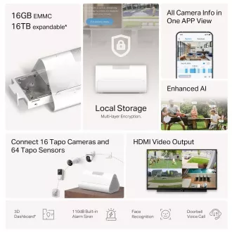 TP-Link Tapo H500 WiFi Chytrý IoT húb - základňa HomeBase (2, 4GHz/5GHz, 1xHDMI, 1x2, 5" SATA, 1x100Mb/s, 1xUSB, 1xUSB-C) TP-Link Tapo H500 WiFi Chytrý IoT húb - základňa HomeBase (2, 4GHz/5GHz, 1xHDMI, 1x2, 5" SATA, 1x100Mb/s, 1xUSB, 1xUSB-C)