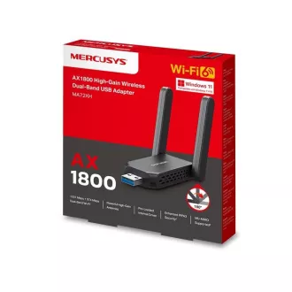 MERCUSYS MA72XH WiFi6 USB adaptér (AX1800, 2, 4GHz/5GHz, USB3.0)
