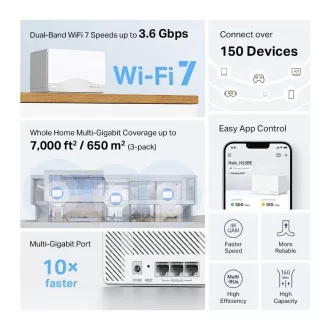 MERCUSYS Halo H25BE(2-pack) WiFi7 Mesh (BE3600, 2, 4GHz/5GHz, 3xGbELAN/WAN)