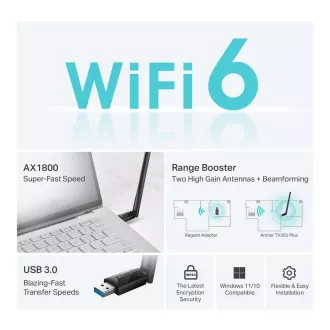 TP-Link Archer TX35 Plus WiFi6 USB adaptér (AX1800, 2, 4GHz/5GHz, USB3.0)