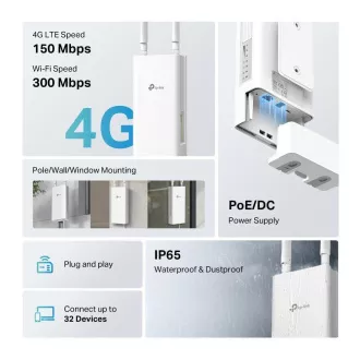 TP-Link TL-MR100-Outdoor vonkajší WiiFi4 LTE router (N300, 4G LTE, 2, 4GHz, 1x100Mb/s LAN, 1x100Mb/s LAN/WAN, 1xnanoSIM) TP-Link TL-MR100-Outdoor vonkajší WiiFi4 LTE router (N300, 4G LTE, 2, 4GHz, 1x100Mb/s LAN, 1x100Mb/s LAN/WAN, 1xnanoSIM)