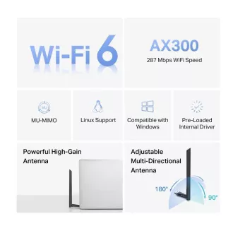 MERCUSYS MA14H WiFi6 USB adaptér (AX300, 2, 4GHz)