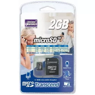 TRANSCEND MicroSD karta 2GB + adaptér