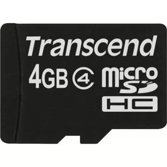 TRANSCEND MicroSDHC karta 4GB Class 4, bez adaptéra