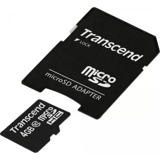 TRANSCEND MicroSDHC karta 4GB Class 10 + adaptér