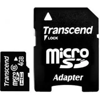 TRANSCEND MicroSDHC karta 4GB Class 10 + adaptér