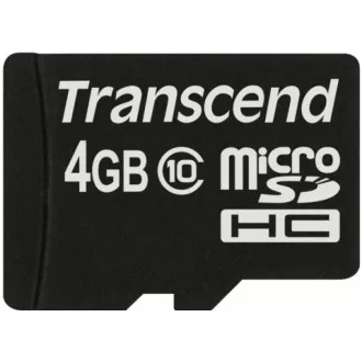 TRANSCEND MicroSDHC karta 4GB Class 10 + adaptér