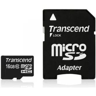 TRANSCEND MicroSDHC karta 16GB Class 10 + adaptér TRANSCEND MicroSDHC karta 16GB Class 10 + adaptér