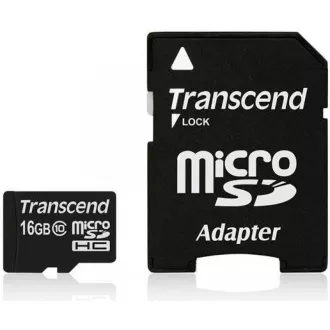 TRANSCEND MicroSDHC karta 16GB Class 10 + adaptér TRANSCEND MicroSDHC karta 16GB Class 10 + adaptér