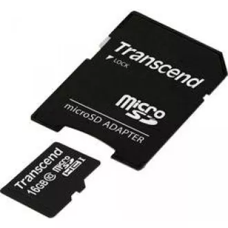 TRANSCEND MicroSDHC karta 16GB Class 10 + adaptér TRANSCEND MicroSDHC karta 16GB Class 10 + adaptér