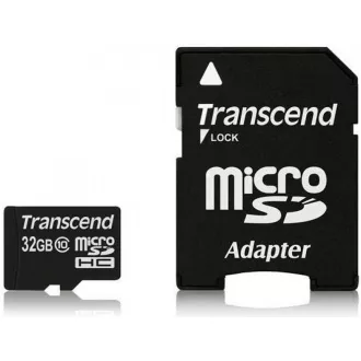 TRANSCEND MicroSDHC karta 32GB Class 10 + adaptér TRANSCEND MicroSDHC karta 32GB Class 10 + adaptér