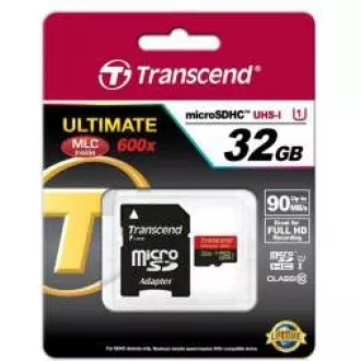 TRANSCEND MicroSDHC karta 32GB Class 10 + adaptér TRANSCEND MicroSDHC karta 32GB Class 10 + adaptér