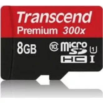 TRANSCEND MicroSDHC karta 8GB Premium, Class 10 UHS-I 300x, bez adaptéra