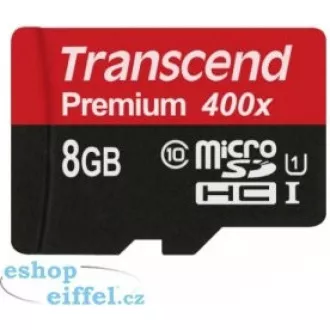 TRANSCEND MicroSDHC karta 8GB Premium, Class 10 UHS-I 300x, bez adaptéra