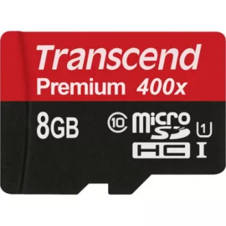 TRANSCEND MicroSDHC karta 8GB Premium, Class 10 UHS-I 300x, bez adaptéra